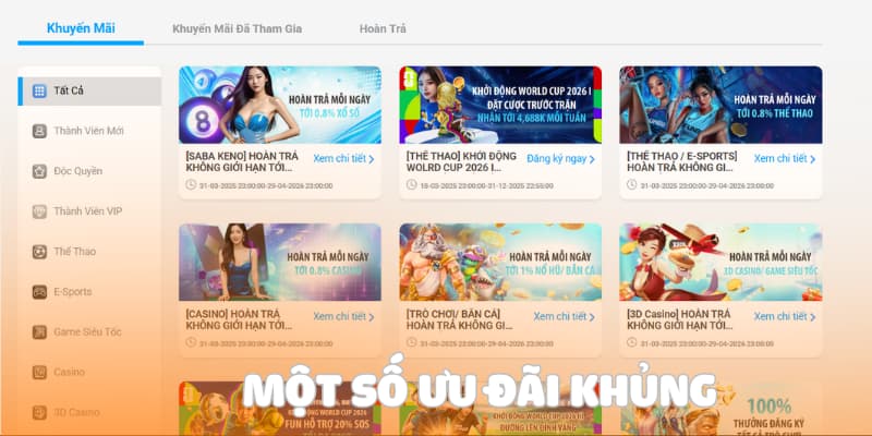 Một số ưu đãi khủng